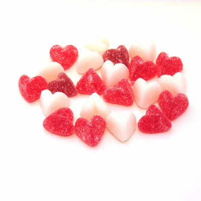 Fruithartjes mini rood of rood/wit