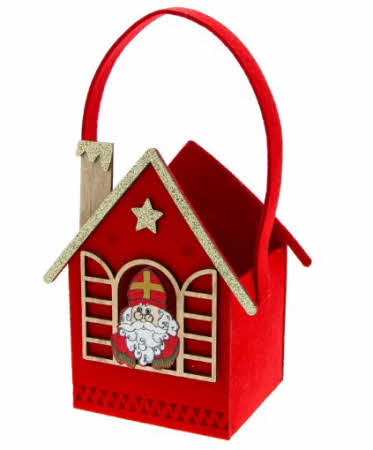 Sint vintage Huis mandje met hengsel