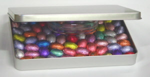 A5 blikje met paaseitjes