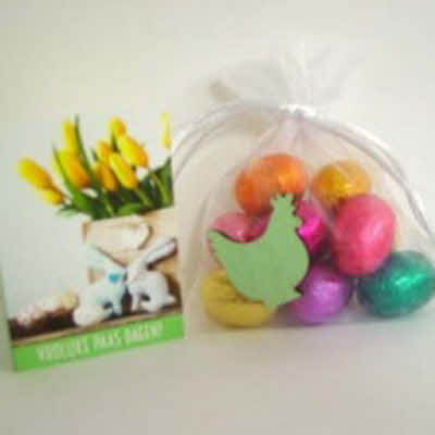voile zakje met paaseitjes