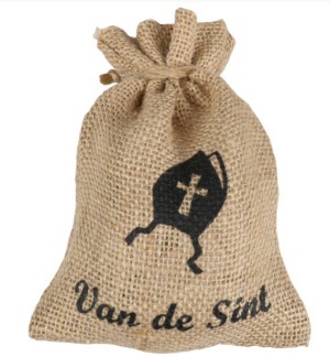 Jute zakje "Van de Sint"